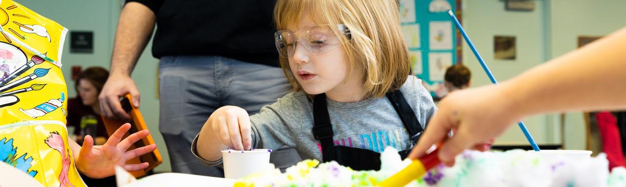 Kids learning at the Child Enrichment Center at GVSU